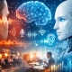 Paziente con apparecchio acustico e rappresentazione dell’Intelligenza Artificiale nella riabilitazione acustica per acufene